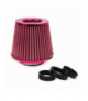 Filtr powietrza stożkowy uniwersalny czerwony + 3 adaptery AMiO 01042