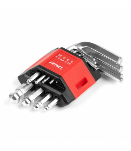 Klucze IMBUS krótkie imbusy zestaw CRV 9 szt. AMiO 01041