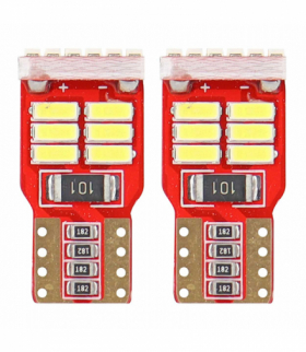Żarówki LED CANBUS 18SMD 4014 T10e W5W White 12V AMiO 01286