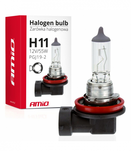 Żarówka halogenowa H11 12V 55W filtr UV (E8) AMiO 01159