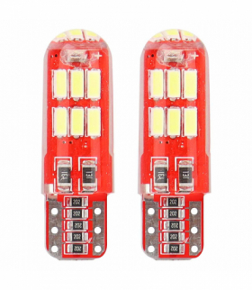 Żarówki LED CANBUS 15SMD 4014 T10e W5W SILCA White 12V AMiO 01443