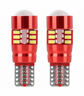Żarówki LED CANBUS 27SMD 3014 T10e W5W White 12V 24V AMiO 01446