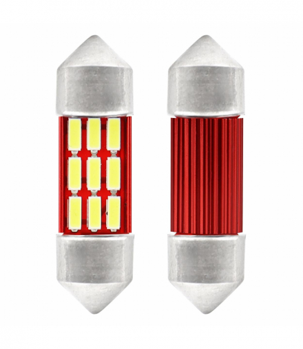 Żarówki LED CANBUS 4014 12SMD Festoon C5W C10W C3W 31mm White 12V 24V AMiO 01631