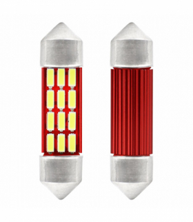 Żarówki LED CANBUS 4014 12SMD Festoon C5W C10W C3W 36mm White 12V 24V AMiO 01632