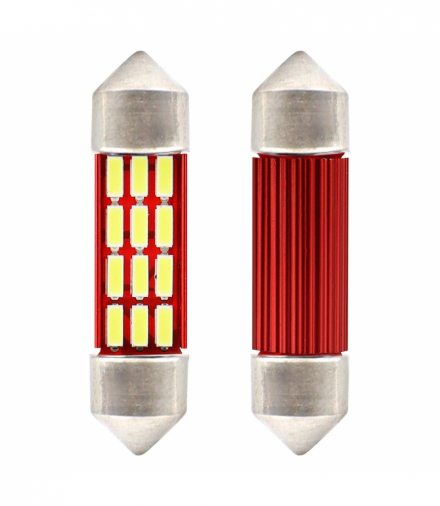 Żarówki LED CANBUS 4014 16SMD Festoon C5W C10W C3W 39mm White 12V 24V AMiO 01633
