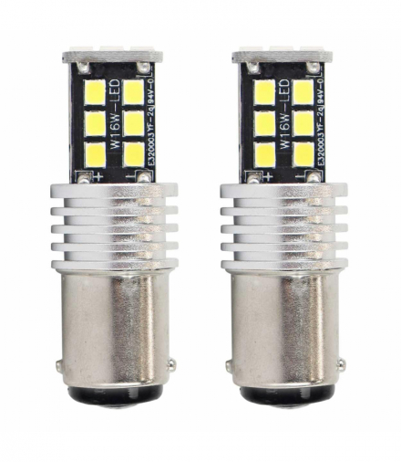 Żarówki LED CANBUS 2835 15SMD 1157 BAY15D P21/5W White 12V 24V AMiO 01641
