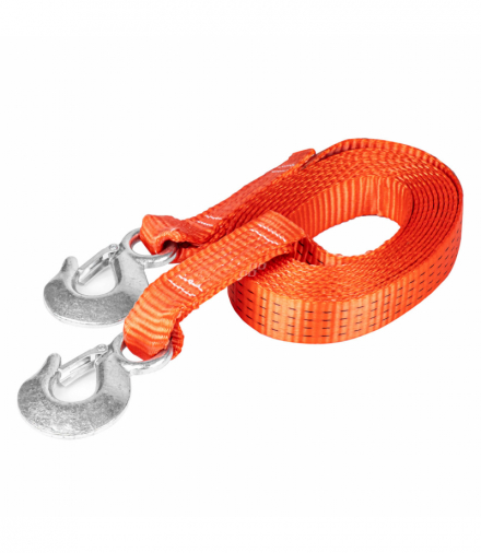 Lina holownicza linka do holowania taśmowa 4500 kg 35 mm 5 m hak + hak AMiO 02012