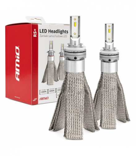 Żarówki samochodowe LED seria RS+ canbus H8/H9/H11 50W slim AMiO 01086
