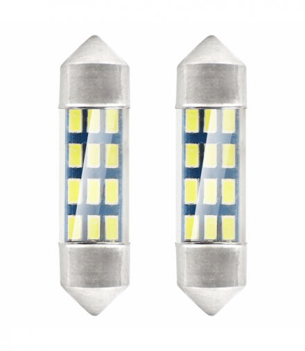 Żarówki LED STANDARD 3014 12SMD Festoon C5W C10W C3W 36mm White 12V AMiO 01090