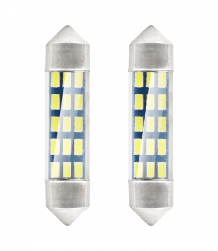 Żarówki LED STANDARD 3014 15SMD Festoon C5W C10W C3W 39mm White 12V AMiO 01091