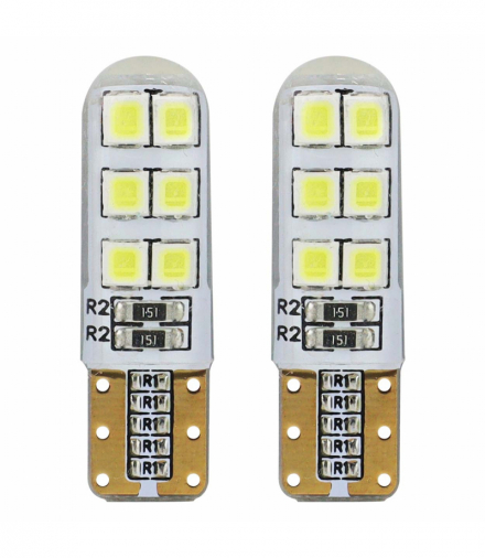 Żarówki LED STANDARD T10 W5W 12xSMD 2835 12V Silikon AMiO 01095