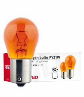 Żarówki halogenowe PY21W BA15s 24V 21W AMBER 10 szt. (E8) AMiO 01005