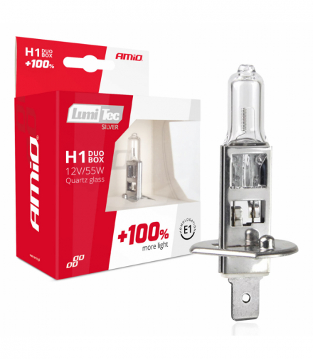 Żarówki halogenowe H1 12V 55W LumiTec SILVER +100% DUO AMiO 01401