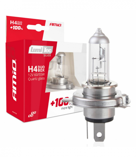 Żarówki halogenowe H4 12V 60/55W LumiTec SILVER +100% DUO AMiO 01402