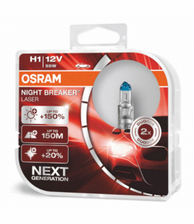 Żarówki halogenowe Osram H1 12V 55W P14,5s NIGHT BREAKER LASER +150% /2 szt./ Osram O-64150NL-HCB