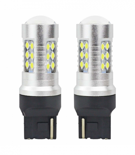 Zarówki LED CANBUS 3030 24SMD T20 7440 W21W White 12V 24V AMiO 01173