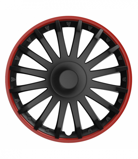 Kołpak samochodowy czarny Crystal 15" cali Black&Red (czarny z czerwoną obwódką) Versaco 10294