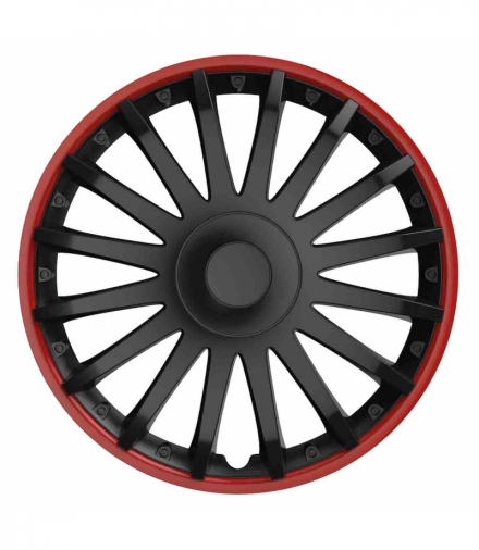 Kołpak samochodowy czarny Crystal 16" cali Black&Red (czarny z czerwoną obwódką) Versaco 10295