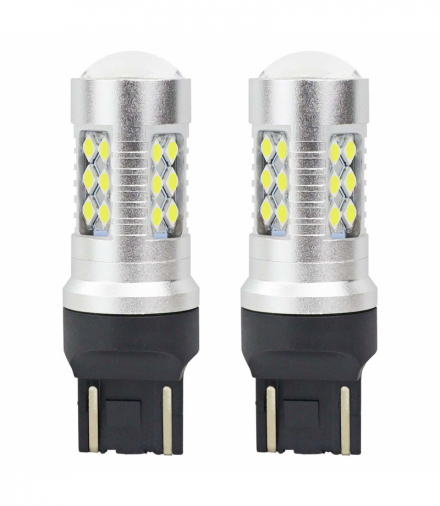 Żarówki LED CANBUS 3030 24SMD T20 7443 W21/5W White 12V 24V AMiO 02126