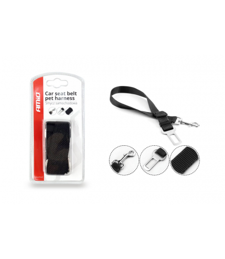 Smycz samochodowa dla psa kota do pasa bezpieczeństwa AMiO 02232