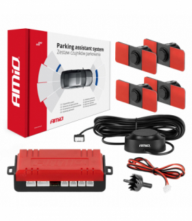 Zestaw czujników parkowania cofania Buzzer 4 sensory czarne wewnętrzne 16,5 mm AMiO 02253