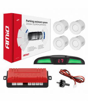 Zestaw czujników parkowania cofania LED COB 4 sensory białe AMiO 02283