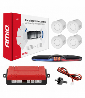 Zestaw czujników parkowania czujniki cofania MAX LED 4 sensory białe AMiO 02289