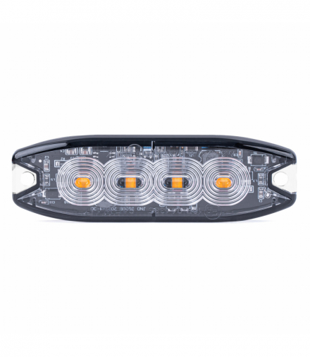 Lampa błyskowa ostrzegawcza płaska 4 LED R65 R10 12-24V AMiO 02298