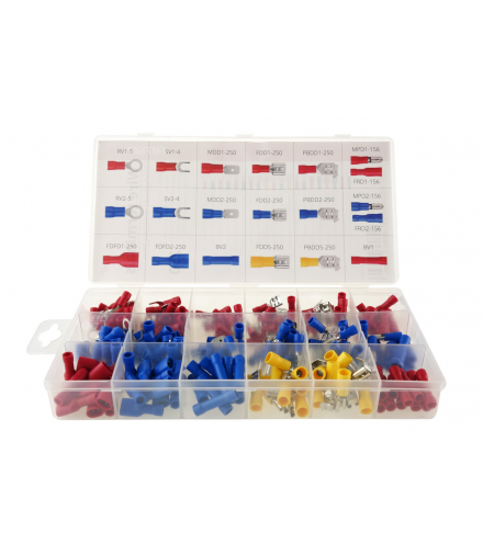 Końcówki elektryczne konektory zestaw 250 szt. AMiO 02339