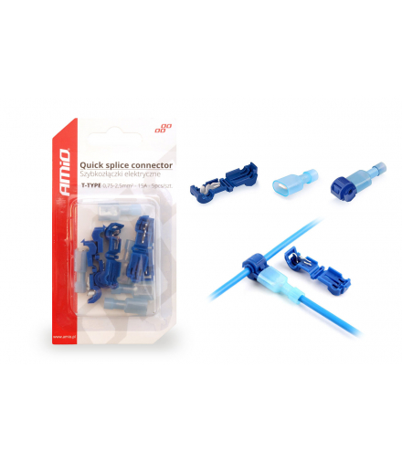Szybkozłączki elektryczne Typ-T 0,75-2,5mm2 15A 5 szt. AMiO 02344