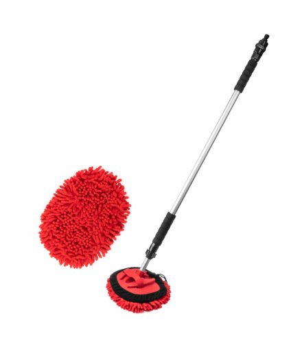 Szczotka teleskopowa z mikrofibrą przepływowa do mycia samochodu 98-168 cm AMiO 02397