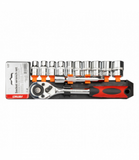 Klucz nasadowy grzechotka zestaw 11 szt 1/2" 10-24mm AMiO 02412