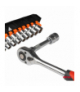 Klucz nasadowy grzechotka zestaw 11 szt 1/2" 10-24mm AMiO 02412