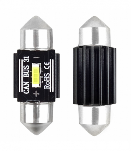 Żarówki LED CANBUS 1860 1SMD UltraBright Festoon C5W C10W C3W 31mm White 12V 24V AMiO 02441