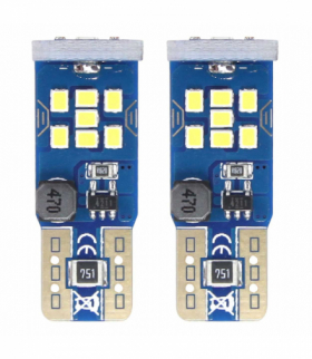 Żarówki LED CANBUS 21SMD UltraBright 2016 T10 W5W White 12V 24V AMiO 02445