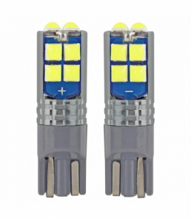 Żarówki LED W5W CANBUS 10SMD 3030 T10 12V 24V AMiO 02447