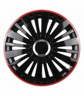 Kołpak samochodowy Falcon 16" cali czarny z czerwonym rantem Leoplast L58282