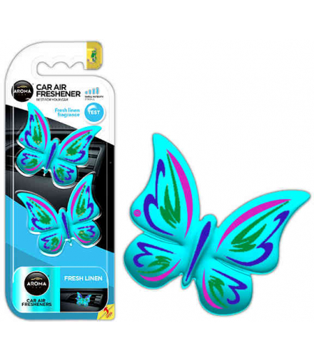 Odświeżacz powietrza AROMA FANCY SHAPES BUTTERFLY Fresh Linen Aroma Car A83535