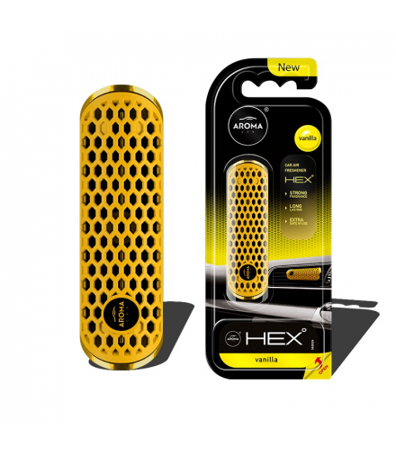 Odświeżacz powietrza AROMA FANCY SHAPES POLYMER HEX Wanilia Aroma Car A83577