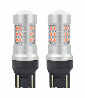 Żarówki LED CANBUS 24SMD T20 WR21/5W Red Czerwone 12V 24V AMiO 02581