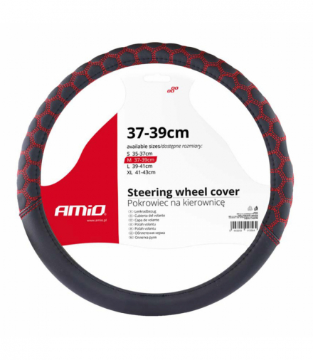Pokrowiec nakładka na kierownicę samochodową M 37-39cm SWC-24-M AMiO 02560