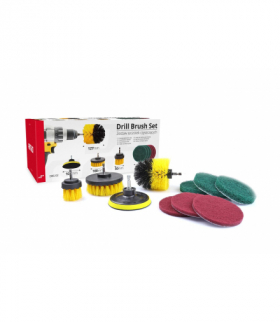 Szczotki czyszczące sprzątające na wiertarkę wkrętarkę + pady 10 szt. AMiO 02593