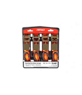 Pasy transportowe z napinaczem - zestaw komplet 700 kg 25 mm 4,5 m 4 szt. BELT-03 AMiO 02496