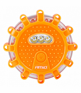 Lampa ostrzegawcza awaryjna z funkcją latarki 3xAAA IP65 12SMD + 3SMD AMiO 02499