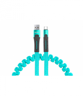 Kabel USB USB-C sprężynujący 1.2 m UC-14 AMiO 02531