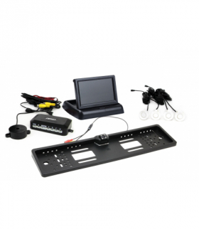 Zestaw czujników parkowania TFT02 4,3" z kamerą HD-402-LED 4 sensory białe AMiO 02684