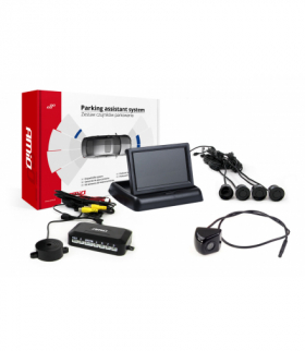Zestaw czujników parkowania TFT02 4,3" z kamerą HD-310 4 sensory czarne AMiO 02691