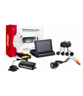 Zestaw czujników parkowania TFT02 4,3" z kamerą HD-301-IR 4 sensory czarne "GOLD" AMiO 02696