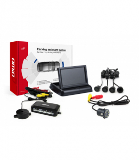 Zestaw czujników parkowania TFT02 4,3" z kamerą HD-308-LED 4 sensory czarne "GOLD" AMiO 02699