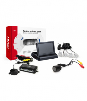 Zestaw czujników parkowania TFT02 4,3" z kamerą HD-301-IR 4 sensory srebrne AMiO 02714